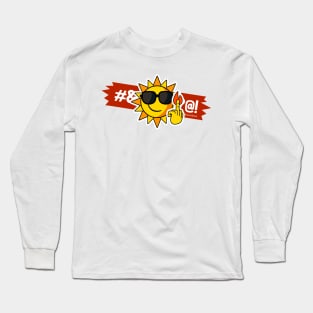 Middle Finger Funny Emoji Sun Long Sleeve T-Shirt